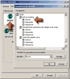 Activation de JavaScript sur Internet Explorer pour Windows