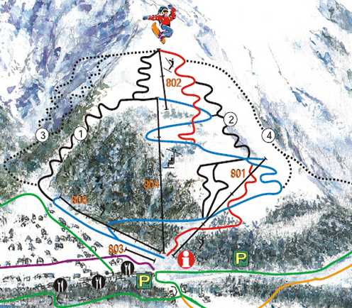 Carte des pistes à La Fouly